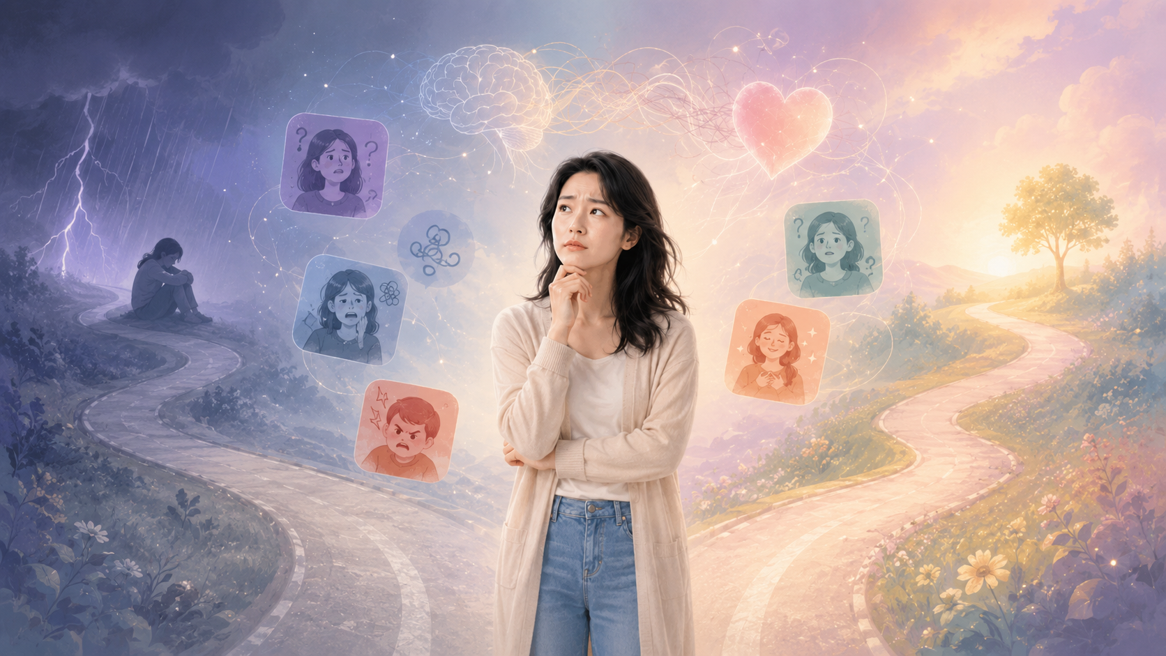 하루에도 여러 번 달라지는 감정 때문에 혼란스러운 모습